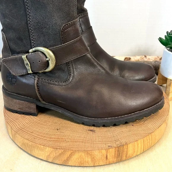 Timberland Earthkeepers | Bethel Tall Boots Dark Brown Leather Suede Buckle 8.5 - Picture 4 of 16